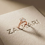 2.90CTW Oval Lab Grown Diamond Twin Shank Ring Rose Gold