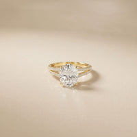 2.90CTW Oval Lab Grown Diamond Twin Shank Ring Gold