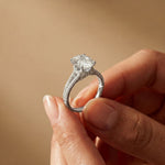 2.90CTW Oval Lab Grown Diamond Twin Shank Ring White