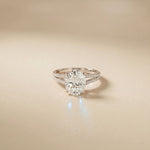 2.90CTW Oval Lab Grown Diamond Twin Shank Ring White