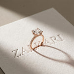 3.70CTW Asscher Cut Lab Grown Diamond Luxe Pavé Engagement Ring Rose Gold