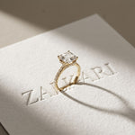 3.70CTW Asscher Cut Lab Grown Diamond Luxe Pavé Engagement Ring Gold