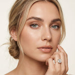 3.70CTW Asscher Cut Lab Grown Diamond Luxe Pavé Engagement Ring Gold