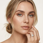 3.70 CTW Emerald Cut Lab Grown Diamond Luxe Pave Engagement Ring Gold