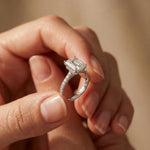 3.70 CTW Emerald Cut Lab Grown Diamond Luxe Pave Engagement Ring White