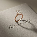 3.20 CTW Marquise Lab Grown Diamond Starlume Pave Ring Rose Gold