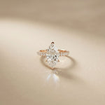 3.20 CTW Marquise Lab Grown Diamond Starlume Pave Ring Rose Gold