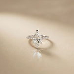 3.20 CTW Marquise Lab Grown Diamond Starlume Pave Ring White