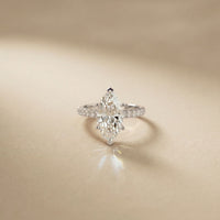 3.20 CTW Marquise Lab Grown Diamond Starlume Pave Ring White