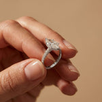 3.20 CTW Marquise Lab Grown Diamond Starlume Pave Ring White
