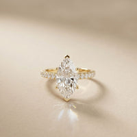 3.20 CTW Marquise Lab Grown Diamond Starlume Pave Ring Gold