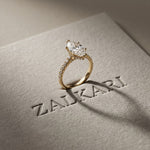 3.20 CTW Marquise Lab Grown Diamond Starlume Pave Ring Gold