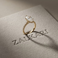 3.20 CTW Marquise Lab Grown Diamond Starlume Pave Ring Gold