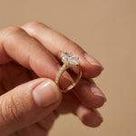 3.20 CTW Marquise Lab Grown Diamond Starlume Pave Ring Gold