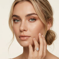 3.15 CTW Oval Lab Grown Diamond Radiant Pave Engagement Ring Rose Gold