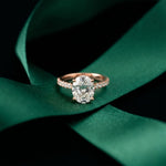 3.15 CTW Oval Lab Grown Diamond Radiant Pave Engagement Ring Rose Gold