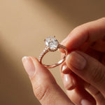 3.15 CTW Oval Lab Grown Diamond Radiant Pave Engagement Ring Rose Gold