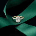 3.15 CTW Oval Lab Grown Diamond Radiant Pave Engagement Ring Gold
