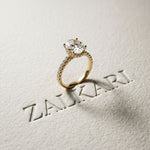 3.15 CTW Oval Lab Grown Diamond Radiant Pave Engagement Ring Gold