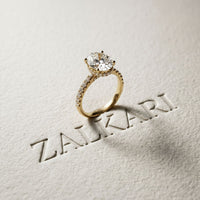 3.15 CTW Oval Lab Grown Diamond Radiant Pave Engagement Ring Gold
