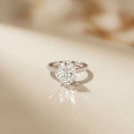 3.15 CTW Oval Lab Grown Diamond Radiant Pave Engagement Ring White