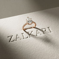 3.20 CTW Pear Lab Grown Diamond Luminar Pave Ring Rose Gold