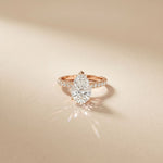 3.20 CTW Pear Lab Grown Diamond Luminar Pave Ring Rose Gold