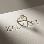 3.20 CTW Pear Lab Grown Diamond Luminar Pave Ring Gold