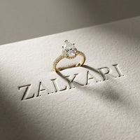 3.20 CTW Pear Lab Grown Diamond Luminar Pave Ring Gold
