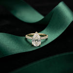 3.20 CTW Pear Lab Grown Diamond Luminar Pave Ring Gold