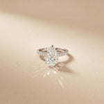 3.20 CTW Pear Lab Grown Diamond Luminar Pave Ring White