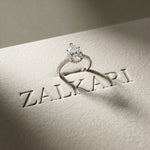 3.20 CTW Pear Lab Grown Diamond Luminar Pave Ring White
