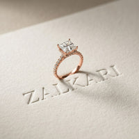 3.10 CTW Princess Lab Grown Diamond Designer Engagement Ring Rose Gold