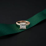 3.10 CTW Princess Lab Grown Diamond Designer Engagement Ring Rose Gold