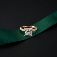 3.10 CTW Princess Lab Grown Diamond Designer Engagement Ring Rose Gold