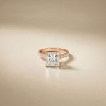 3.10 CTW Princess Lab Grown Diamond Designer Engagement Ring Rose Gold