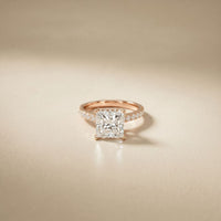 3.10 CTW Princess Lab Grown Diamond Designer Engagement Ring Rose Gold