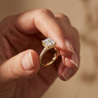 3.10 CTW Princess Lab Grown Diamond Designer Engagement Ring Gold