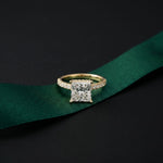 3.10 CTW Princess Lab Grown Diamond Designer Engagement Ring Gold