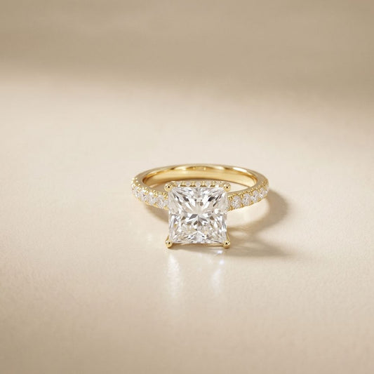 3.10 CTW Princess Lab Grown Diamond Designer Engagement Ring