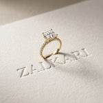 3.10 CTW Princess Lab Grown Diamond Designer Engagement Ring Gold