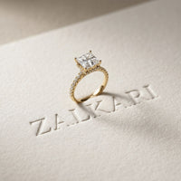 3.10 CTW Princess Lab Grown Diamond Designer Engagement Ring Gold