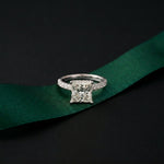 3.10 CTW Princess Lab Grown Diamond Designer Engagement Ring White