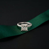 3.10 CTW Princess Lab Grown Diamond Designer Engagement Ring White