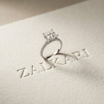 3.10 CTW Princess Lab Grown Diamond Designer Engagement Ring White