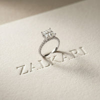 3.10 CTW Princess Lab Grown Diamond Designer Engagement Ring White