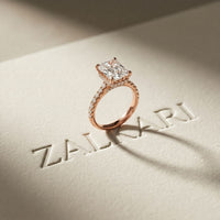 3.15CTW Radiant Cut Lab Grown Diamond Velvet Pave Engagement Ring Rose Gold