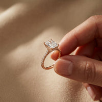 3.15CTW Radiant Cut Lab Grown Diamond Velvet Pave Engagement Ring Rose Gold