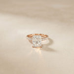 3.15CTW Radiant Cut Lab Grown Diamond Velvet Pave Engagement Ring Rose Gold