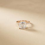 4.60CTW Asscher Cut Lab Grown Diamond Soleil PavE Engagement Ring Rose Gold